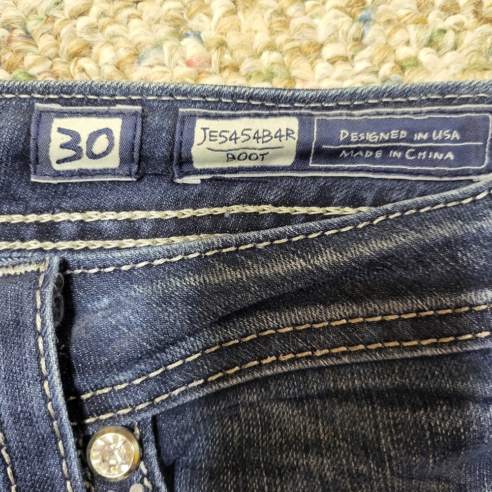 New Miss Me Bootcut denim Jeans Bling Pockets Size 30 NWOT - Picture 16 of 17